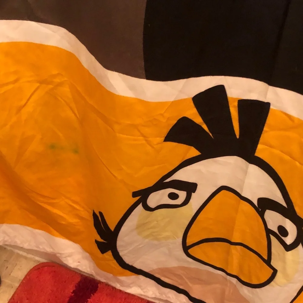 Angry Bird Graphic Red shower curtain